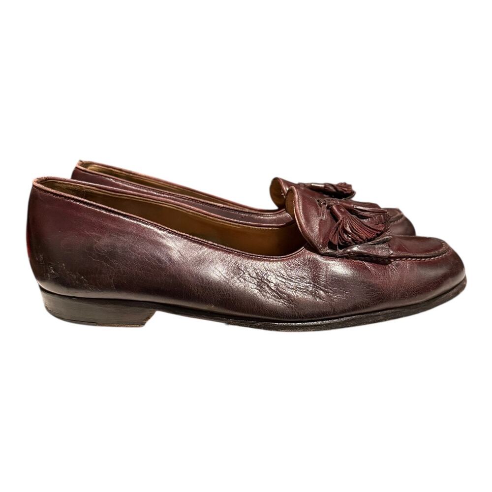 Cole Haan Bragano Burgundy Leather Tasseled Loafers Men's Shoes Size 10 M - Picture 2 of 10